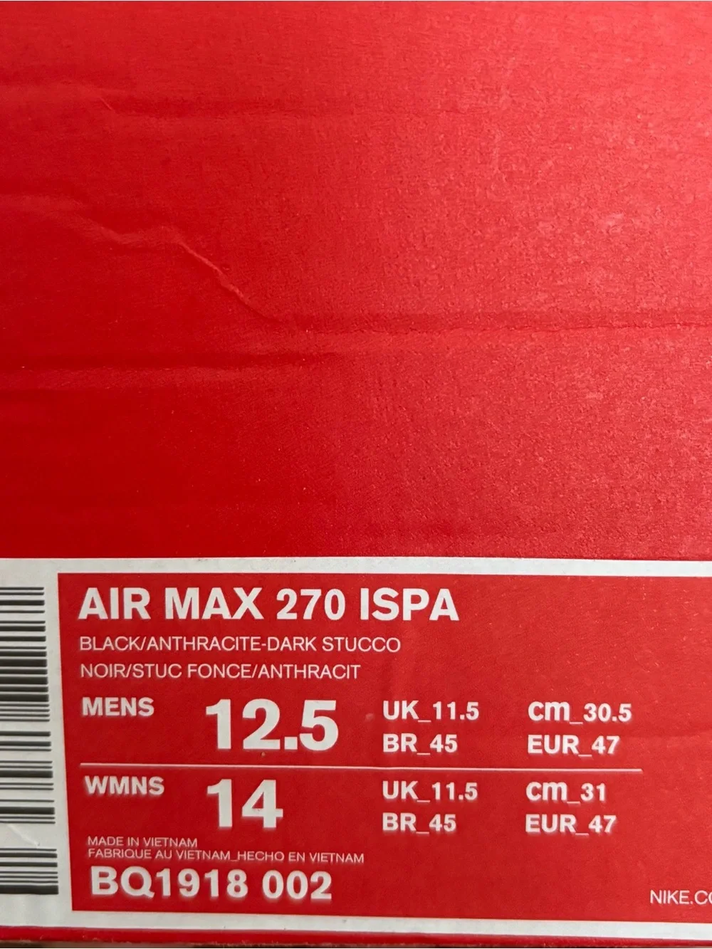 Nike Air Max 270 ISPA Black/Anthracite: Dark Stucco Athletic Shoes